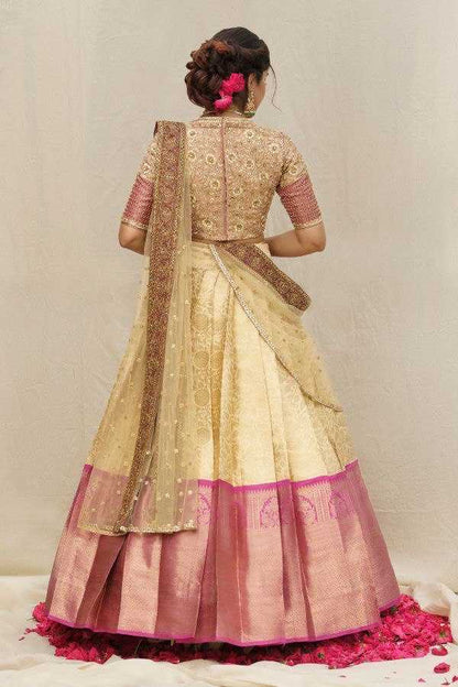 Kanjivaram Silk Kesh162 Vrt20 Lehengas  Lehenga Sarees Silk Zari Work Golden Lehengas