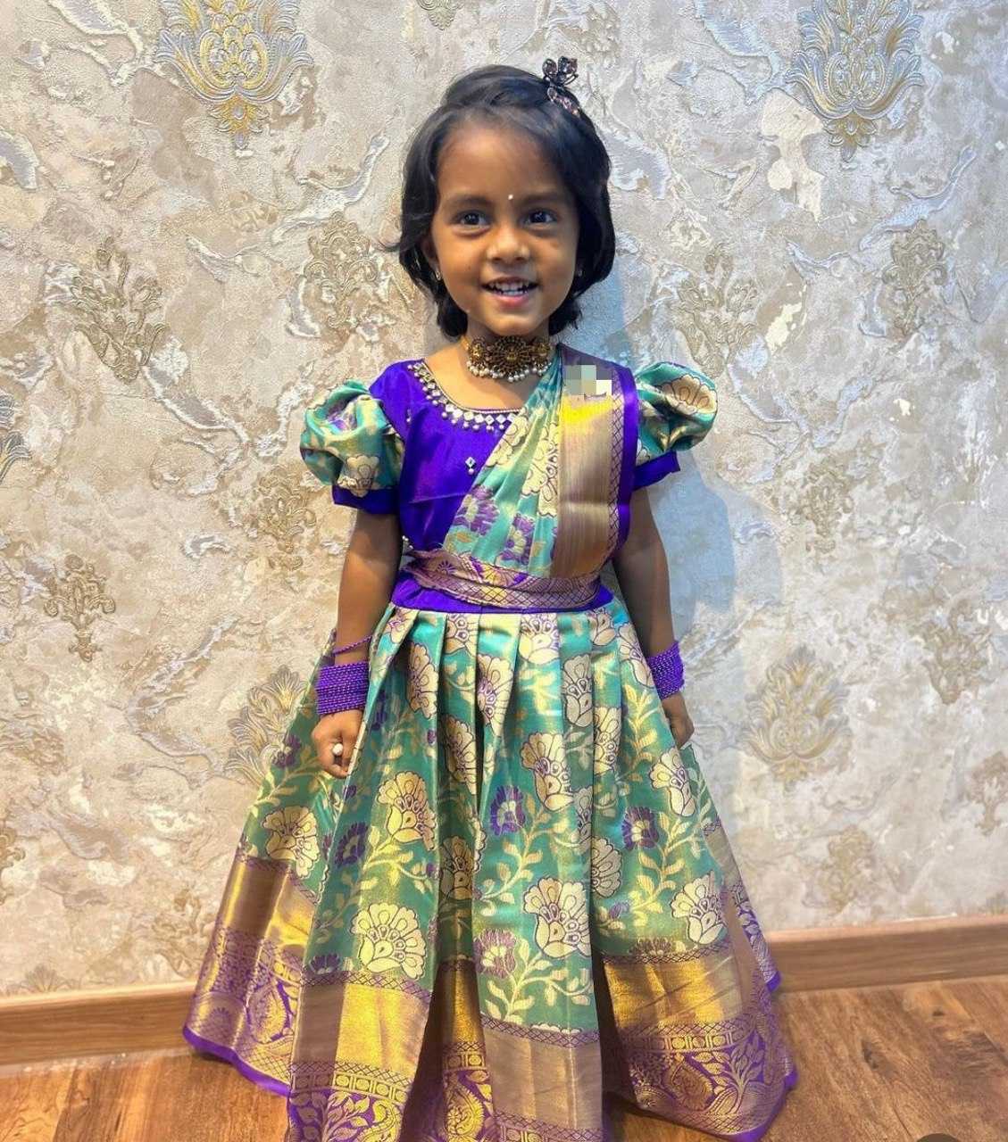 Kanjivaram Silk Ref 11 Kids Wear  Kids Gowns