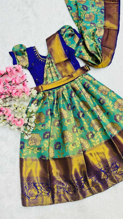 Kanjivaram Silk Ref 11 Kids Wear  Kids Gowns