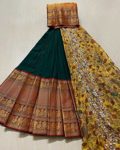 Kanjivaram Silk Rpvr Narayanapet Lehengas  Traditional Lehenga E