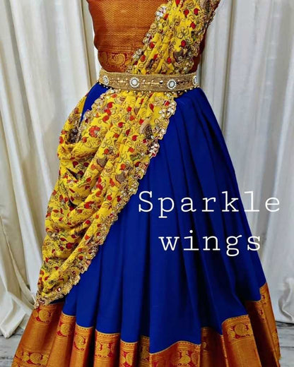 Kanjivaram Silk Rpvr Narayanapet Lehengas  Traditional Lehenga E