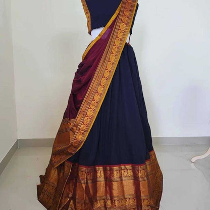 Kanjivaram Silk Rpvr Narayanapet Lehengas  Traditional Lehenga E