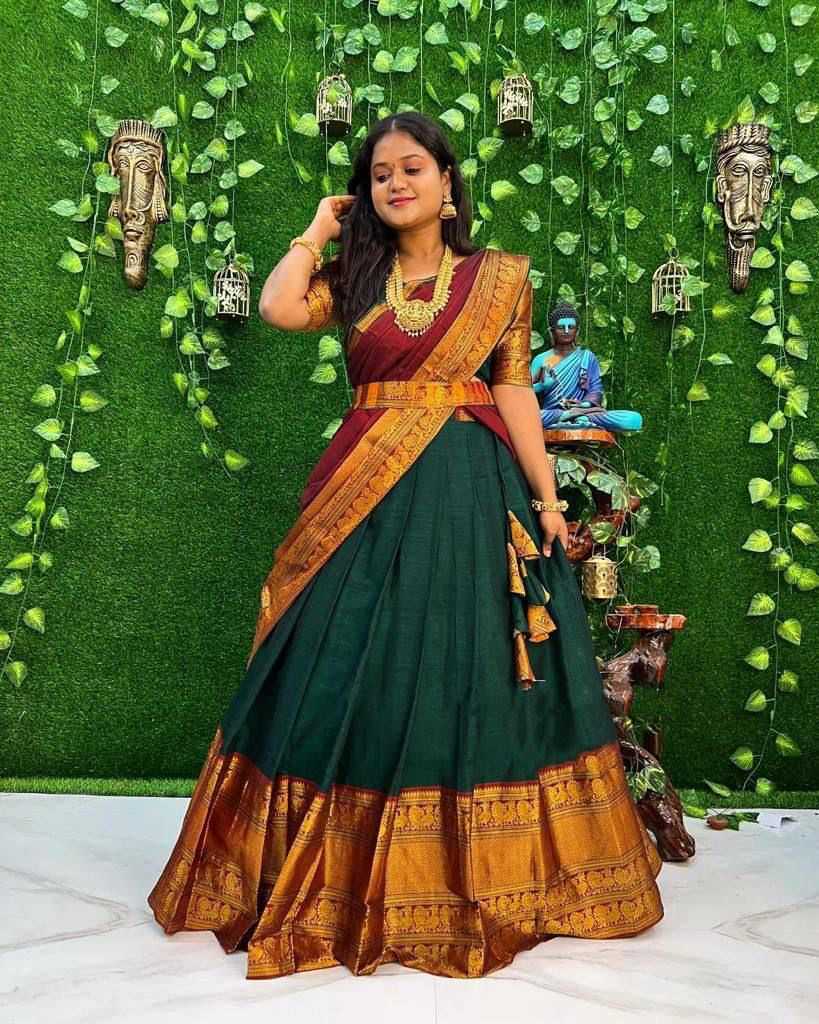 Kanjivaram Silk Rpvr Narayanapet Lehengas  Traditional Lehenga E