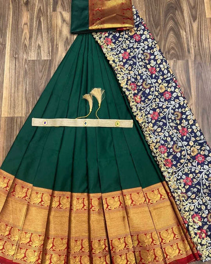 Kanjivaram Silk Rpvr Narayanapet Lehengas  Traditional Lehenga E