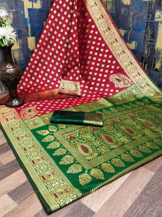 Kanjivaram Silk Rud Kota  Sarees