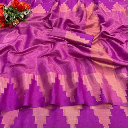 Kanjivaram Silk Rvr Copper Temple-B Silk Sarees  Kanjeevaram Soft Silk Traditional Sarees