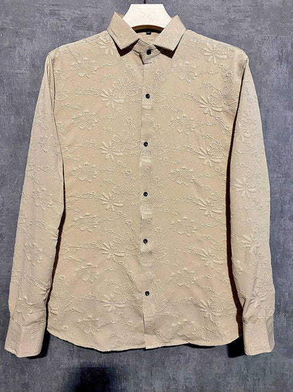 Kesh103  Jacquard Floral Mens Wear  Mens Full Sleeves Shirts