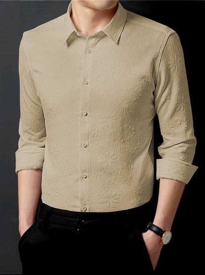 Kesh103 Jacquard Mens Wear  Mens Shirts Men Full Sleeves Shirts