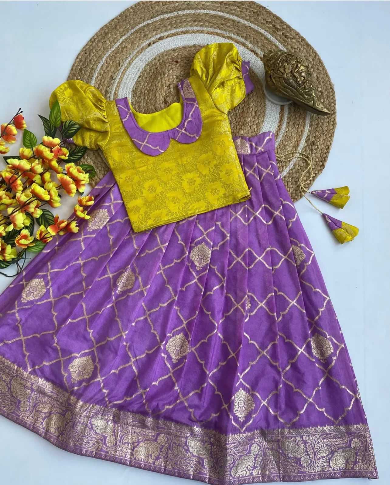 Khadi Rin192 8044 Kids Wear  Lehengas Kids Lehengas Choli Kids Traditional Outlet Festive Baby Grils Lehengas