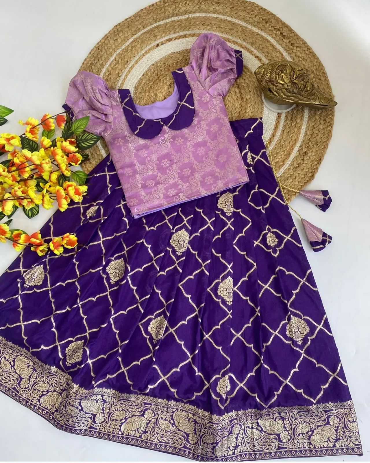 Khadi Rin192 8044 Kids Wear  Lehengas Kids Lehengas Choli Kids Traditional Outlet Festive Baby Grils Lehengas