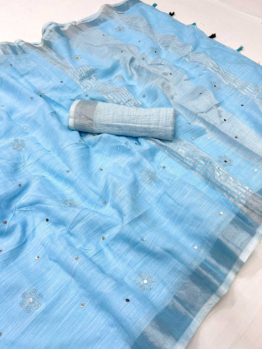 Khadi Sjd Khadi Linen  Sarees