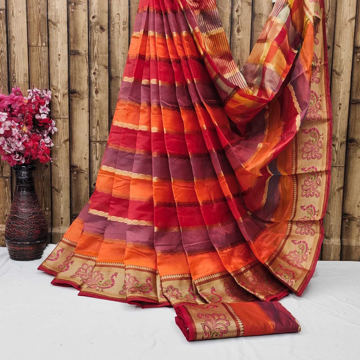 Kora Silk Mkd Paithani  Sarees