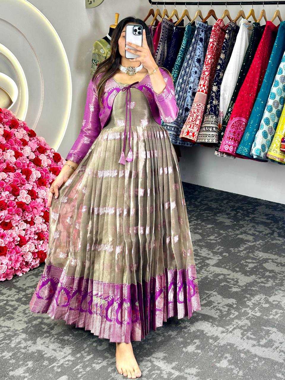 Kota Silk Rin133 8074 Gowns  Fancy Anarkali Gown