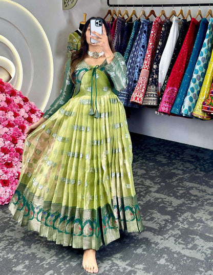 Kota Silk Rin133 8074 Gowns  Fancy Anarkali Gown