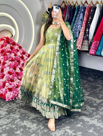 Kota Silk Rin133 8074 Gowns  Fancy Anarkali Gown