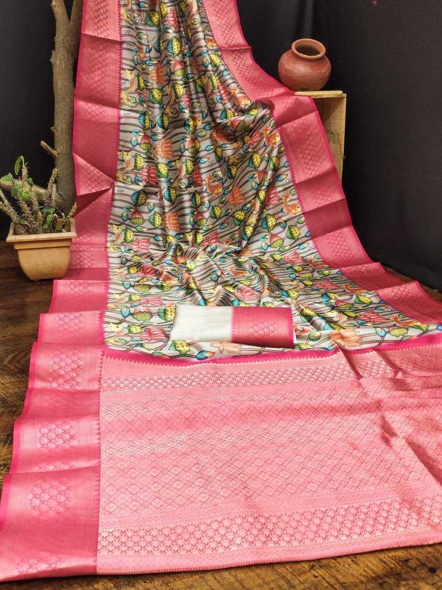 Lichi Silk Kesh183 Flying Fish Silk Sarees  Soft Silk Printed Silk Pure Silk Zari Border Silk Sarees