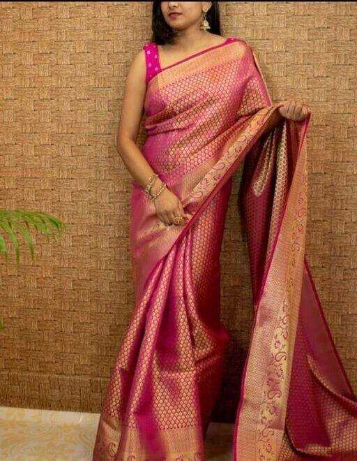 Lichi Silk Rin179 408 Silk Sarees  Dola Silk Zari Border Pink Silk Sarees