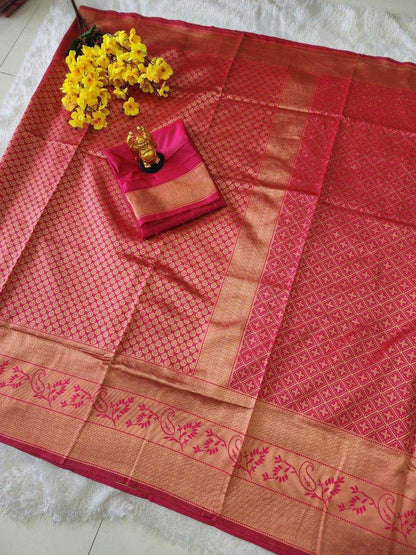 Lichi Silk Rin179 408 Silk Sarees  Dola Silk Zari Border Pink Silk Sarees