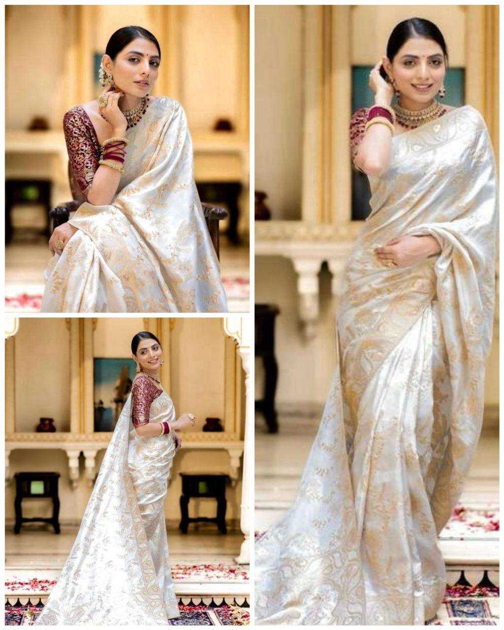 Lichi Silk Rin179 654 Sarees  Dola Silk Zari Border Silk Wedding Outfits Sarees