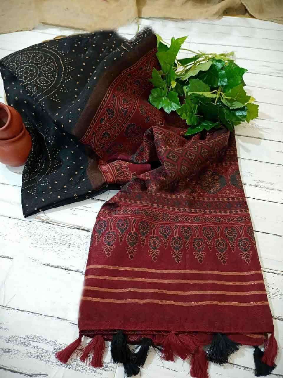 Linen Ant 47 Sarees  Printed Ladies Ajrakh Sarees