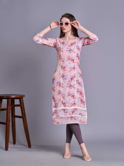 Linen Ayc Traditional  Kurtis