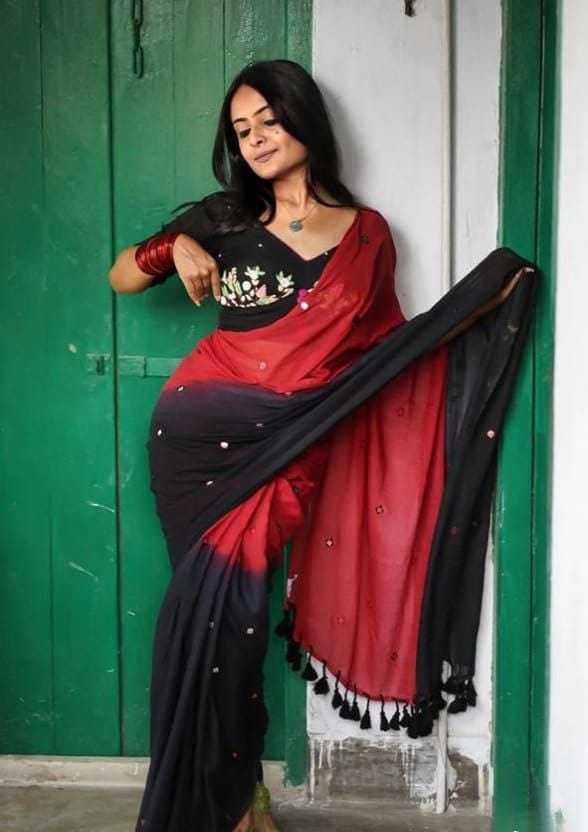 Linen Kesh223 461 Sarees  Ladies Half And Half Linen Lightweight Sarees