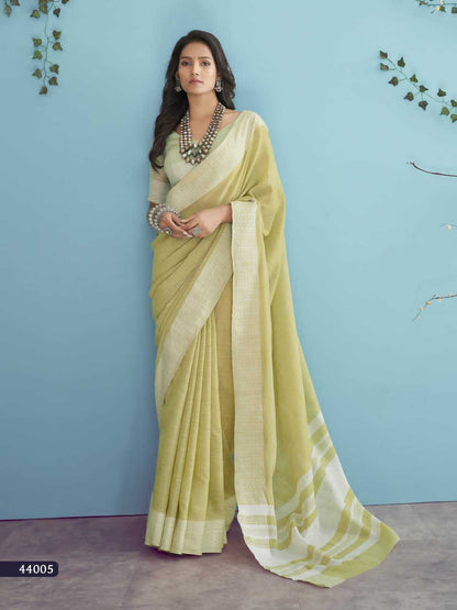 Linen Mdr Aarzoo Sarees  Cotton Linen Ladies Plain Sarees