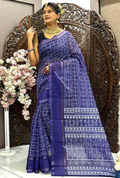 Linen Rin145 05 Sarees  Printed Indian Ladies Sarees