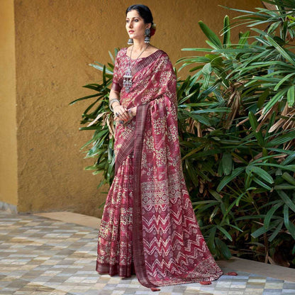 Linen Myf Pushpa 2 Saree  Designer,Fancy ,Indian Saree