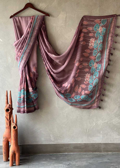 Linen Rae Batik  Saree