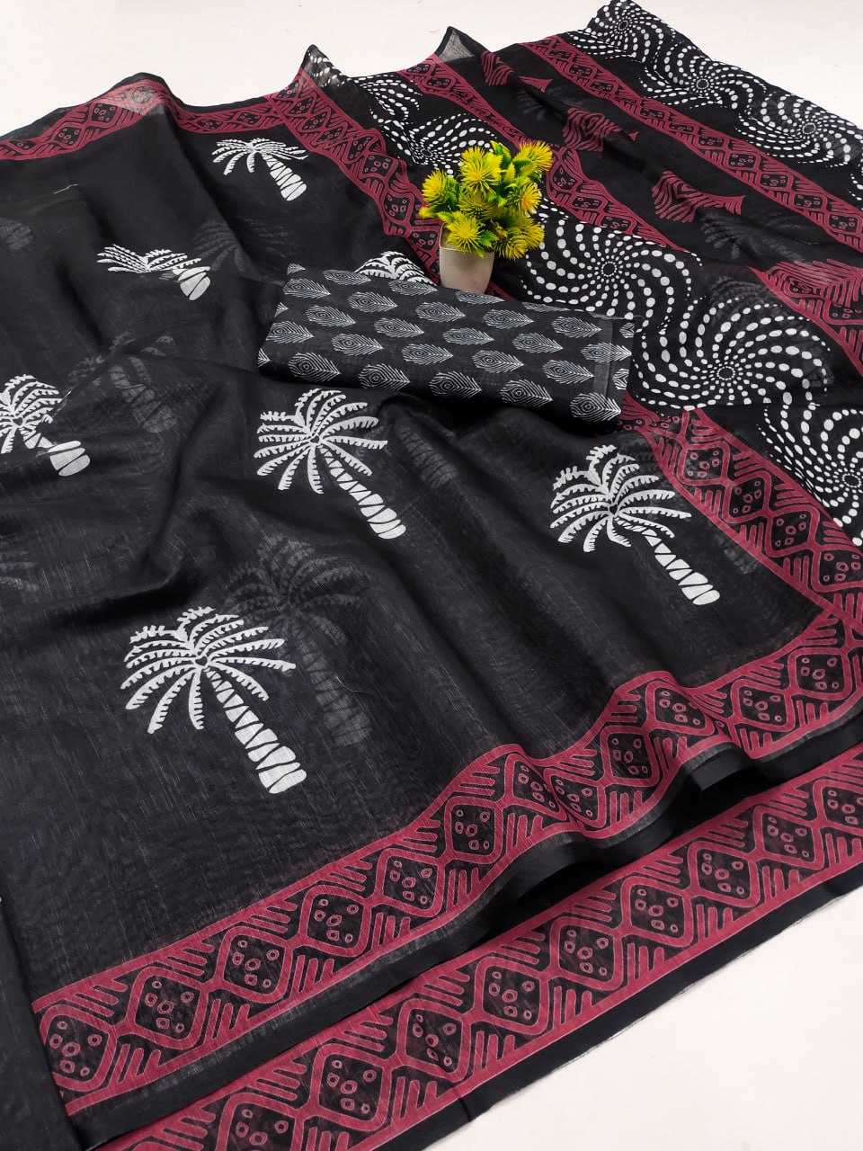 Linen Rin145 Lakshmi Sarees  Printed Ladies Batik Sarees