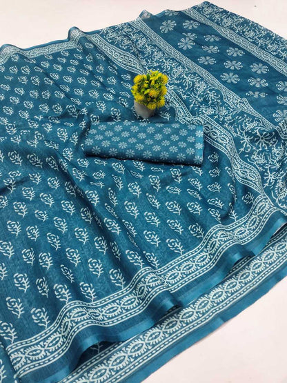 Linen Rin145 Lakshmi Sarees  Printed Ladies Batik Sarees