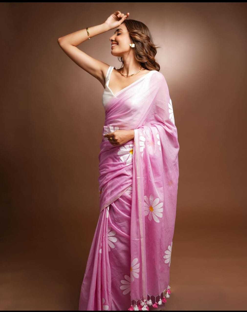 Linen Vad 19 Sarees  Fancy Printed Cotton Linen Sarees E