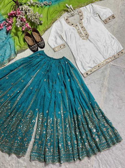 Malai Silk Kesh143 439 Suits & Dresses  Sharara Salwar Embroidery Ladies Silk Salwar Suits