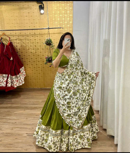 Malai Silk Rin121 986 Lehengas  Traditional Silk Printed Lehengas