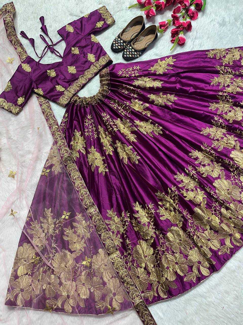 Malay Satin Silk Kesh143 413 Lehengas  Fancy Silk Traditional Lehengas