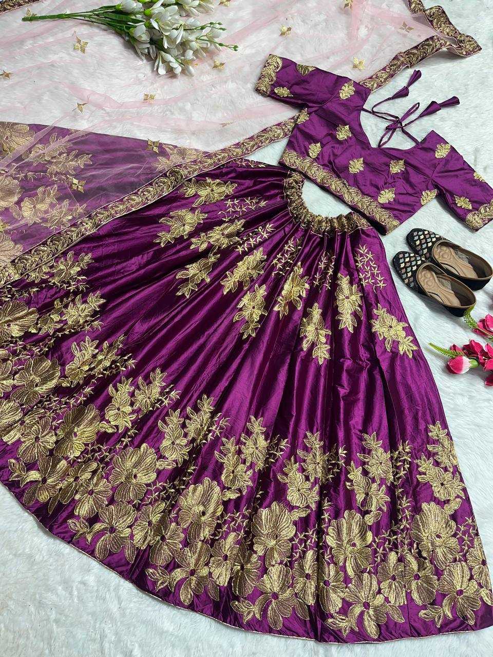 Malay Satin Silk Kesh143 413 Lehengas  Fancy Silk Traditional Lehengas