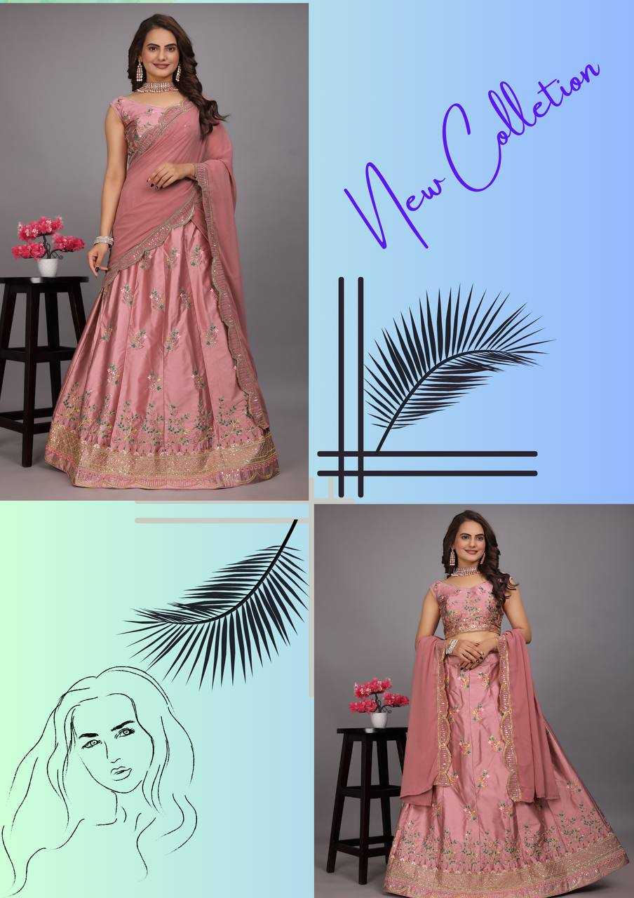 Malay Satin Silk Kesh164 L49 Lehengas  Silk Wedding Embroidered Lehengas