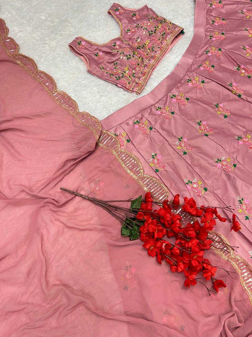 Malay Satin Silk Kesh164 L49 Lehengas  Silk Wedding Embroidered Lehengas