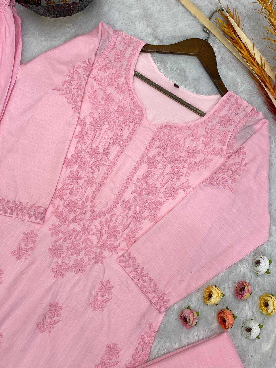 Maslin Rin110 125 Suits & Dresses  Ladies Embroidery Palazzo Ladies Silk Suits