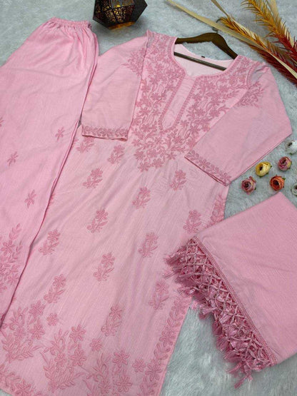 Maslin Rin110 125 Suits & Dresses  Ladies Embroidery Palazzo Ladies Silk Suits