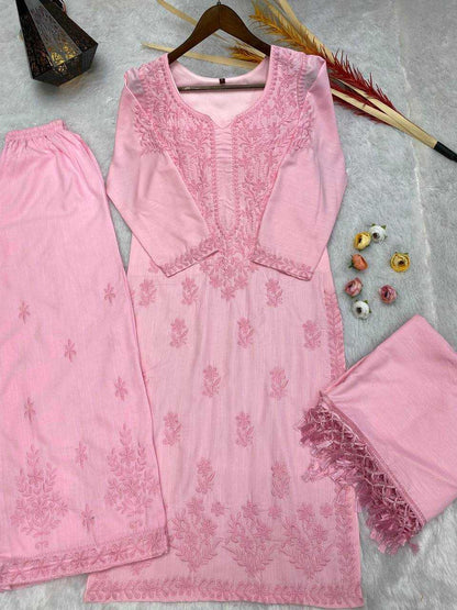 Maslin Rin110 125 Suits & Dresses  Ladies Embroidery Palazzo Ladies Silk Suits