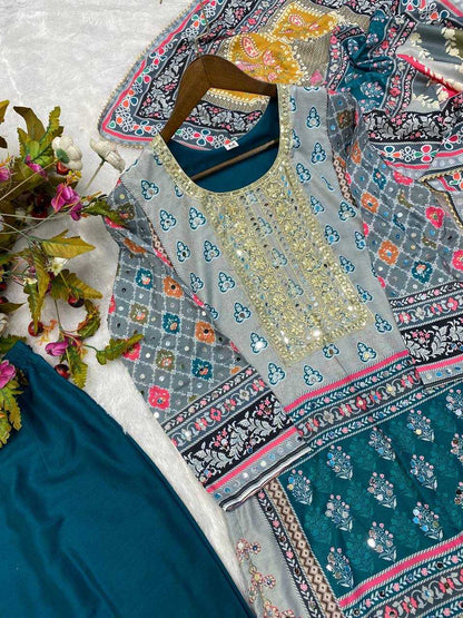 Maslin Rin141 1834 Suits & Dresses  Printed Embroidery Ladies Silk Zari Work Suits