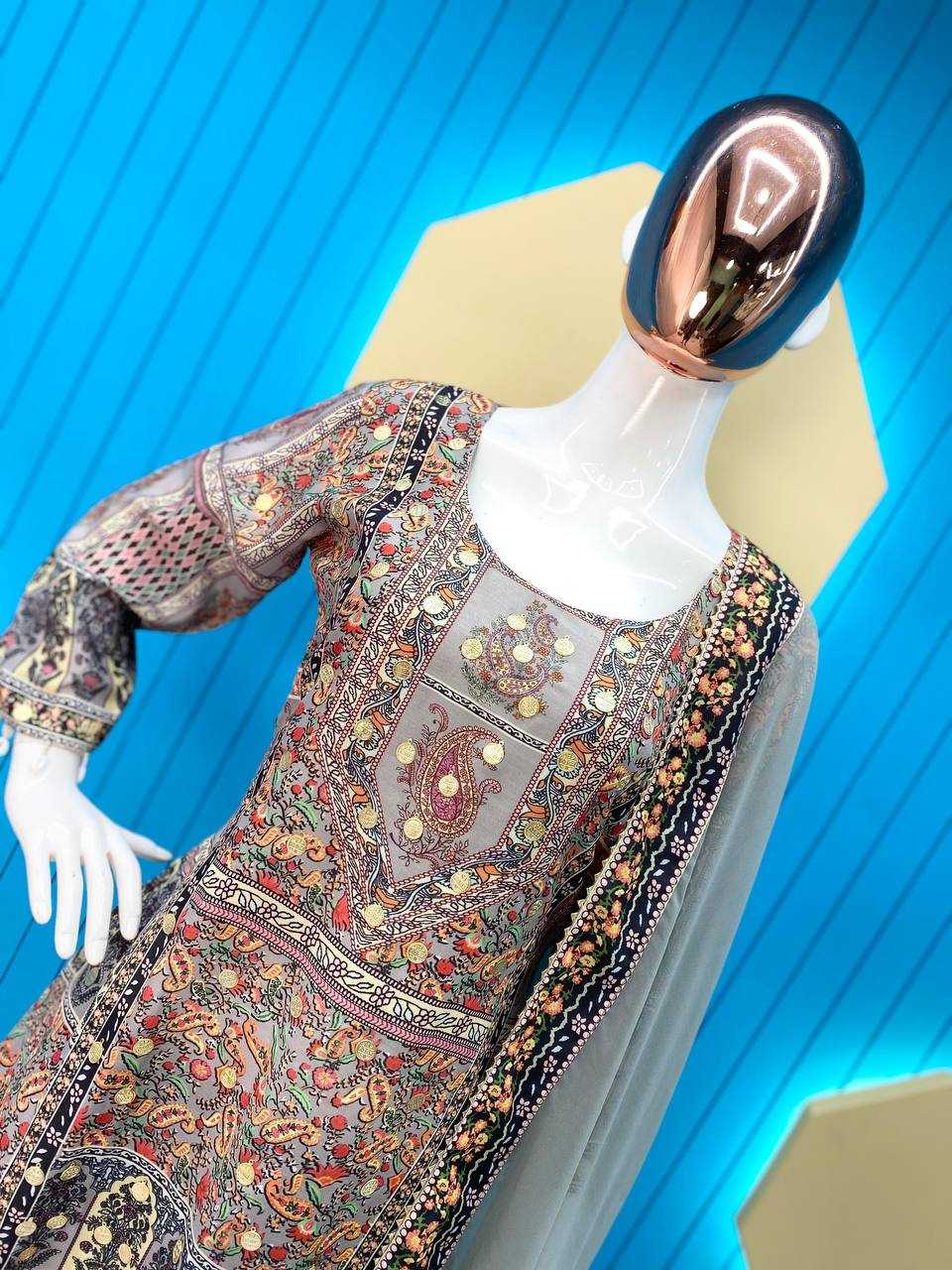 Maslin Rin141 1856 Suits & Dresses  Ladies Kashmiri Printed Ladies Silk Suits