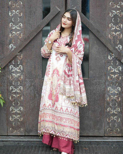 Maslin Rin141 1871 Suits & Dresses  Ladies Printed Embroidery Silk Suits