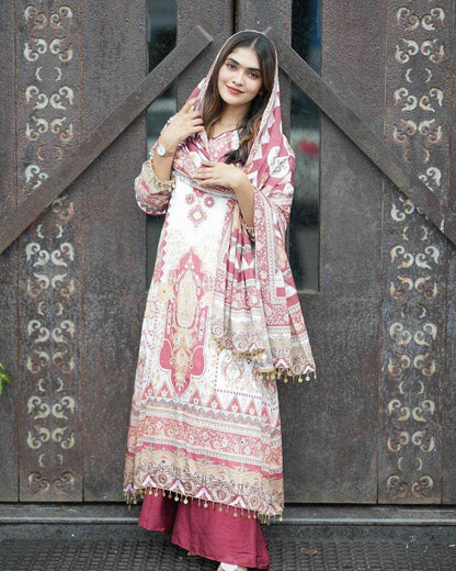 Maslin Rin141 1871 Suits & Dresses  Ladies Printed Embroidery Silk Suits