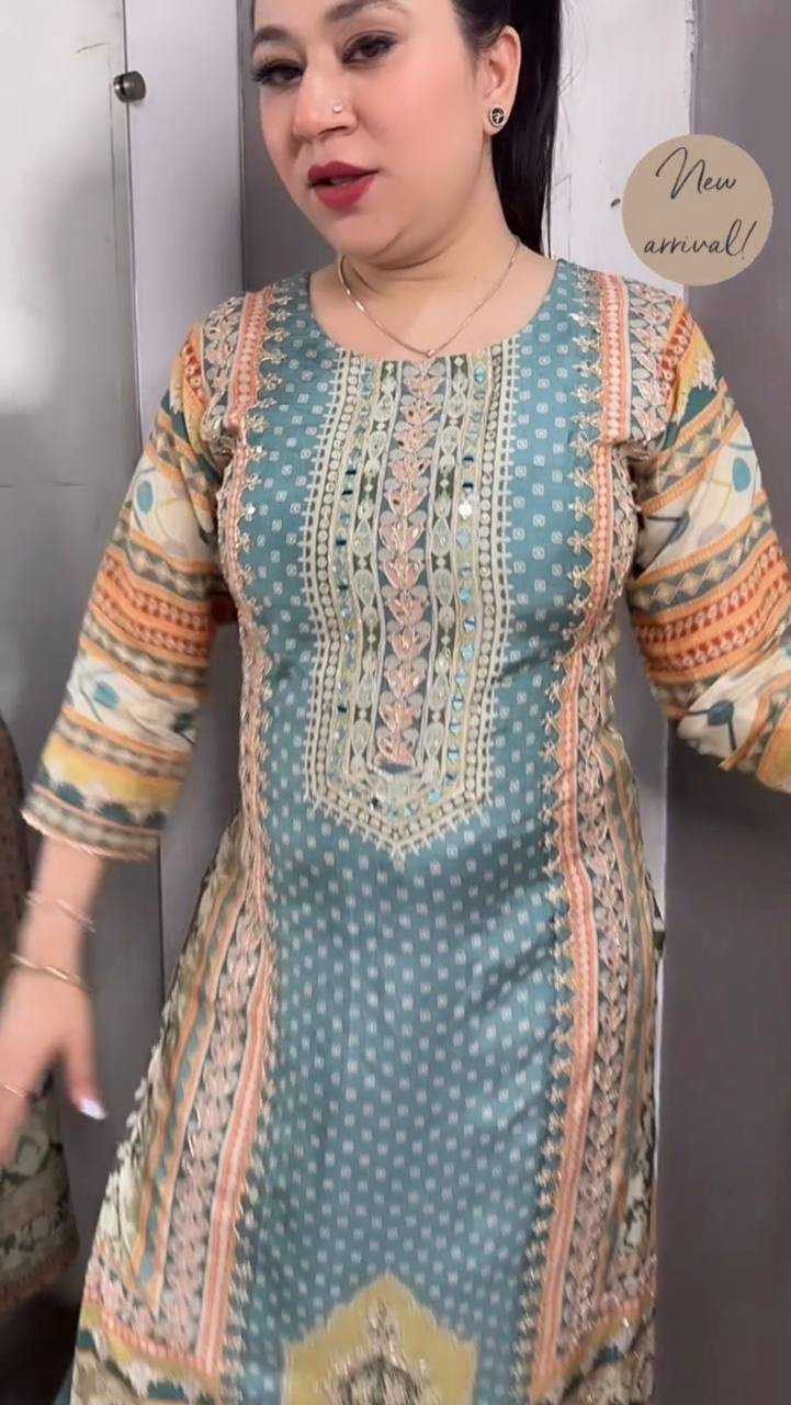 Maslin Rin141 1874 Suits & Dresses  Printed Ladies Pakistani Ladies Silk Suits