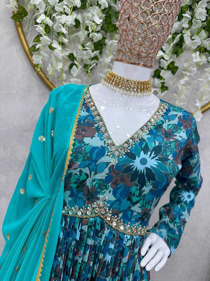 Maslin Silk Rin169 5649 Suit  Ladies,Alia Cut,Prited Suit