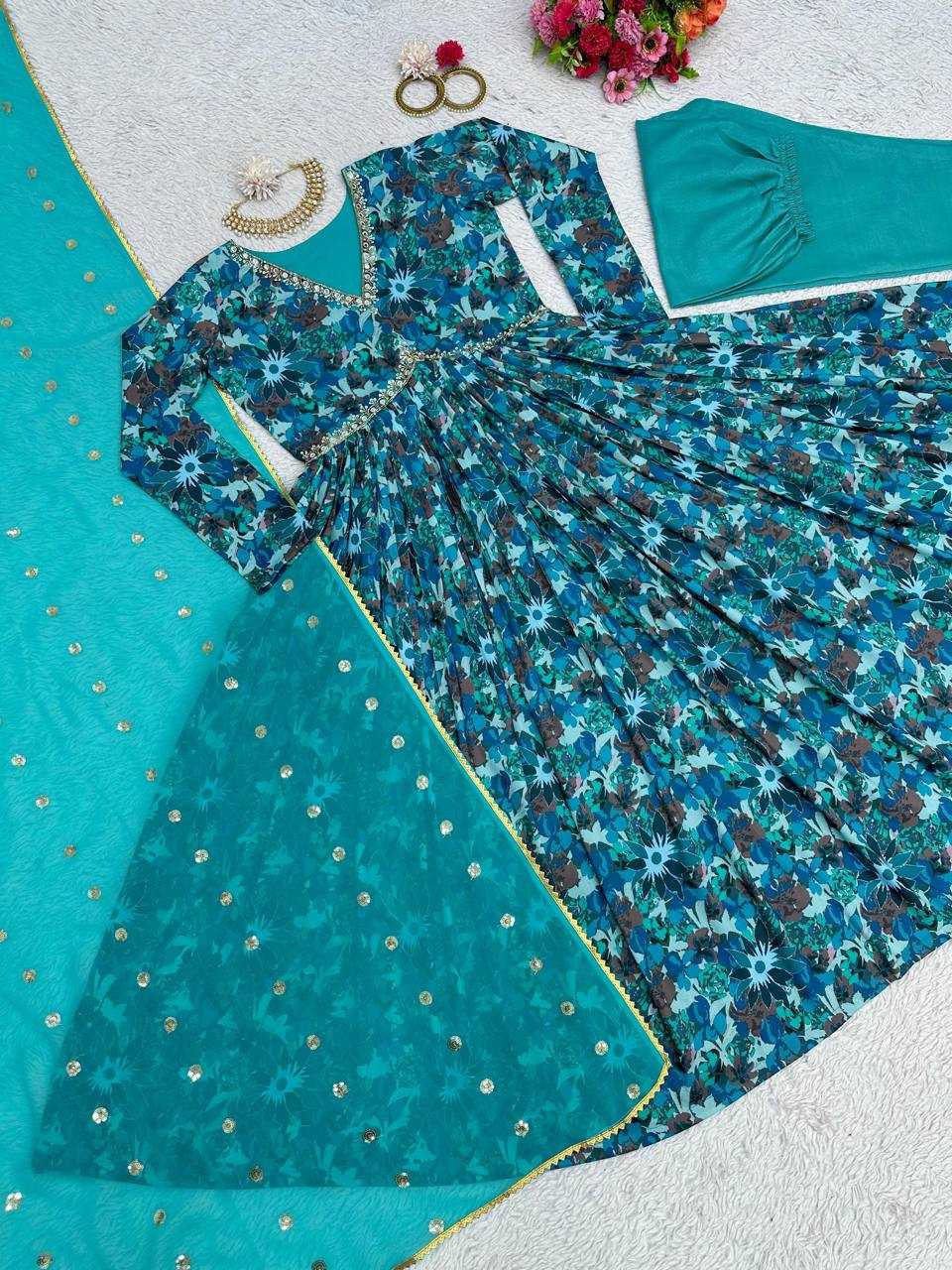 Maslin Silk Rin169 5649 Suit  Ladies,Alia Cut,Prited Suit