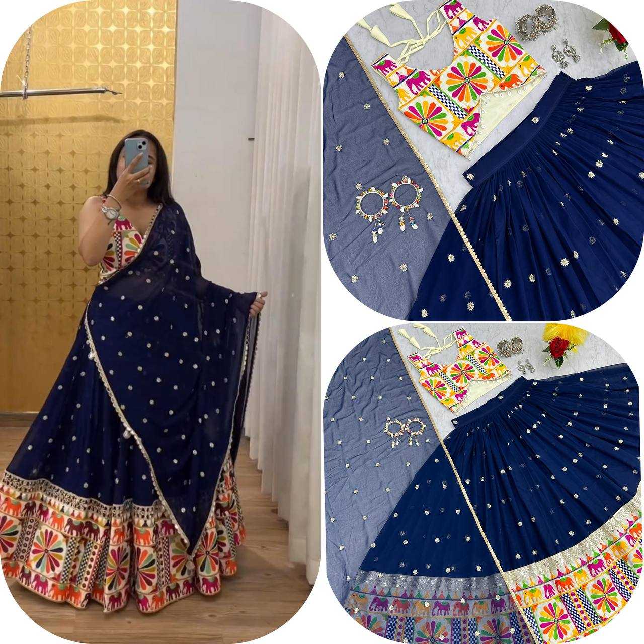 Mono Slub Kesh119 N08 Lehengas  Traditional Printed Navratri Chaniya Choli